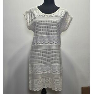 Somedays Lovin Women's Lace Crochet Tunic Dress Size S Cream Boho inefays